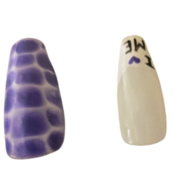 False Nails,Hande Made, Fake Nails. NY design, Purple - Picture 5 of 5